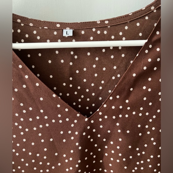 BROWN POLKA DOT DRESS - Picture 2 of 5